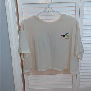Cream cropped loose billabong T-shirt